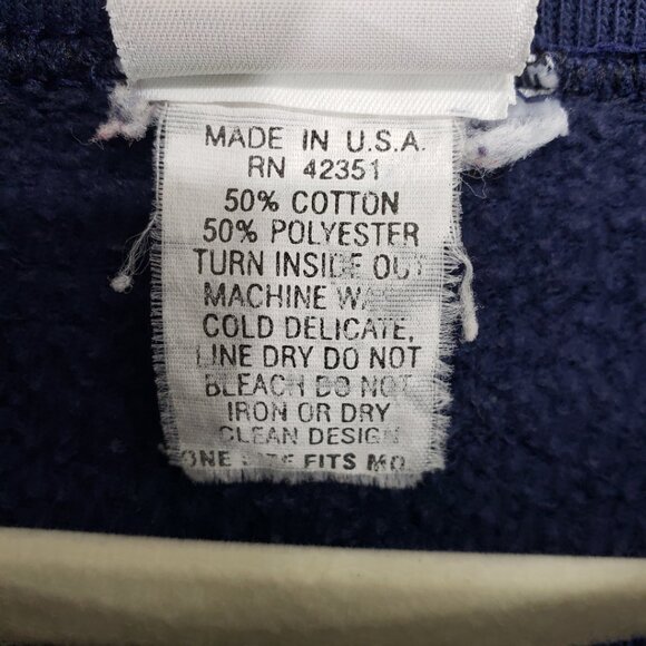 Vintage Sagittarius Zodiac Sweatshirt M Parachute Cat Graphic Stars Navy Teal - Picture 8 of 8